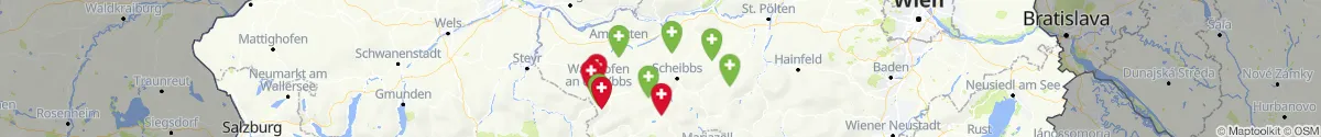 Kartenansicht für Apotheken-Notdienste in der Nähe von Göstling an der Ybbs (Scheibbs, Niederösterreich)